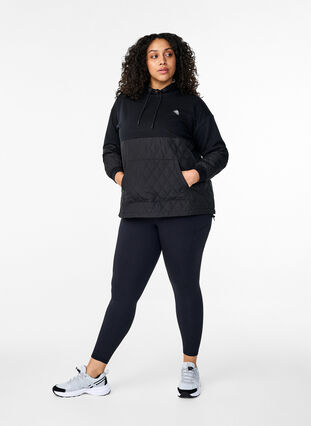 Zizzi Sweat à capuche rembourré, Black, Model image number 3