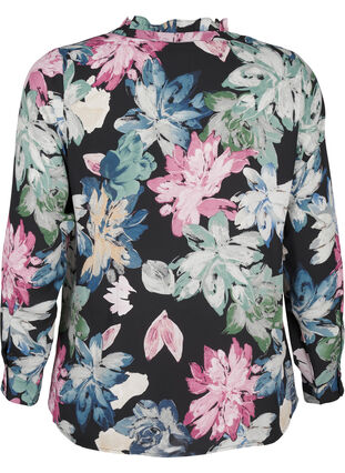 ZizziBlouse met lange mouwen en bloemenprint, Rose Flower AOP, Packshot image number 1